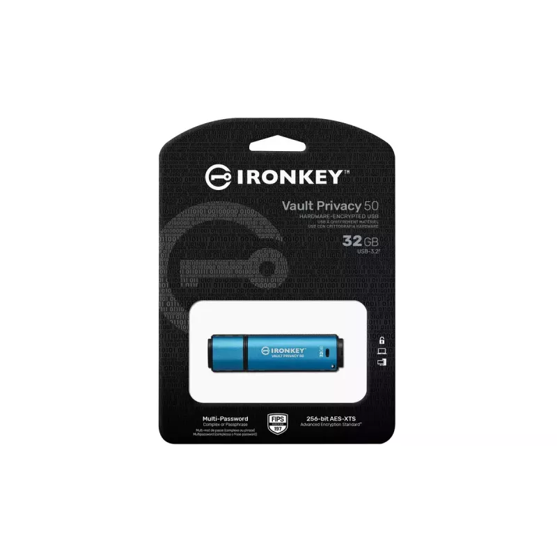 Pen USB Kingston 32GB USB Type-A IronKey Vault Privacy 50