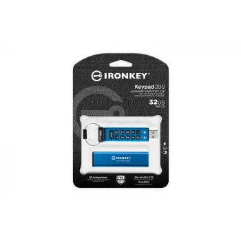 Kingston Technology IronKey 32GB Keypad 200, FIPS 140-3 Nível 3 AES-256 com encriptação de hardware