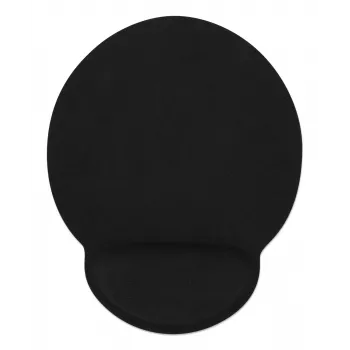Almofada de gel de apoio de pulso e tapete de rato Manhattan, preto, 241 × 203 × 40 mm, base antiderrapante, garantia vitalícia, embalagem de retalho