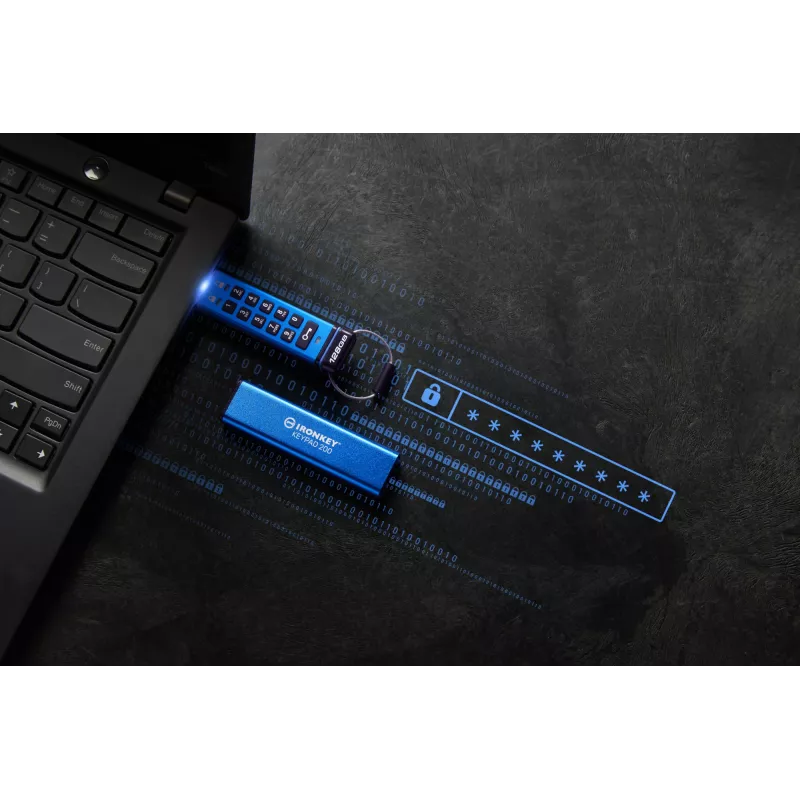 Kingston Technology IronKey 128GB Keypad 200, FIPS 140-3 Nível 3, AES-256 com encriptação de hardware