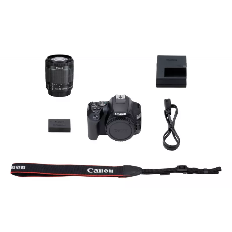 Canon EOS 250D+EF-S 18-55mm Kit de câmara SLR 24,1 MP CMOS 6000 x 4000 píxeis Preto