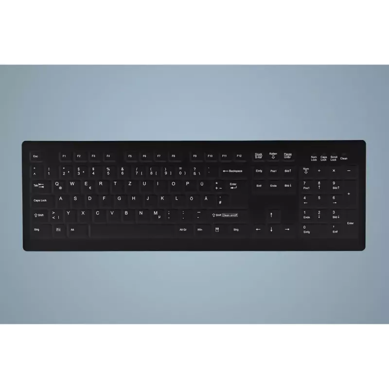 Teclado Contour Design Active Key AK-C8100 Médico RF Wireless QWERTZ Alemão preto