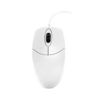 Rato Contour Design Active Key Contour lavável IP68 com roda de scroll com fio branco PMJ1