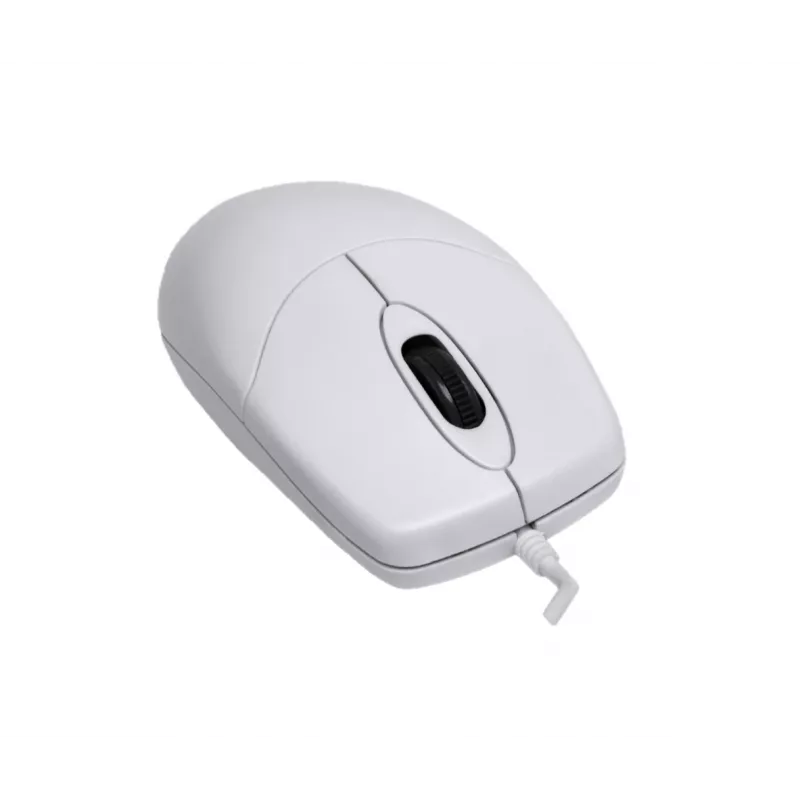 Rato Contour Design Active Key Contour lavável IP68 com roda de scroll com fio branco PMJ1