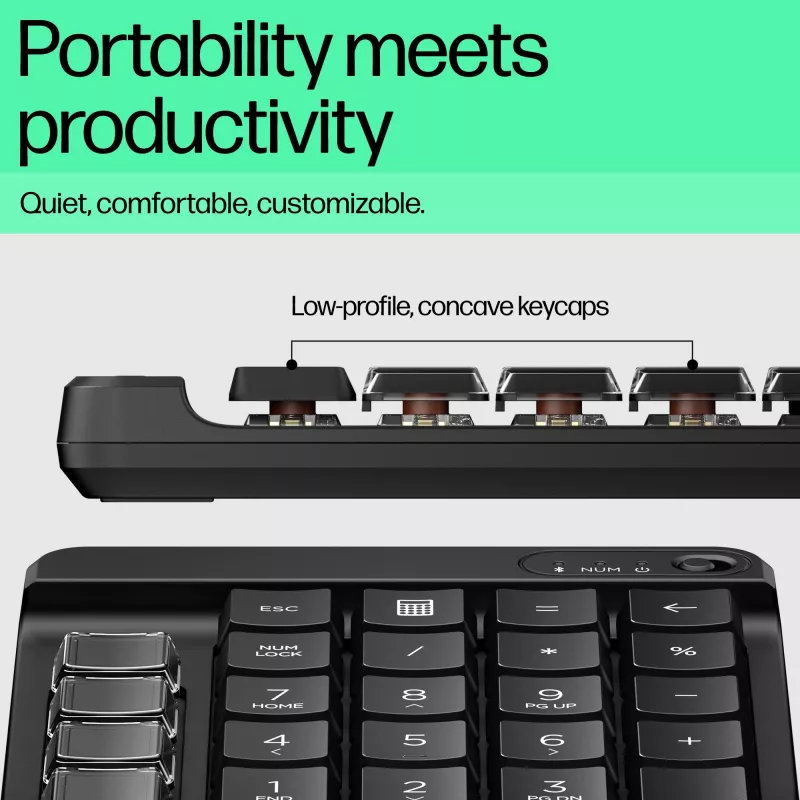 Teclado sem fios programável HP 435, Bluetooth, preto