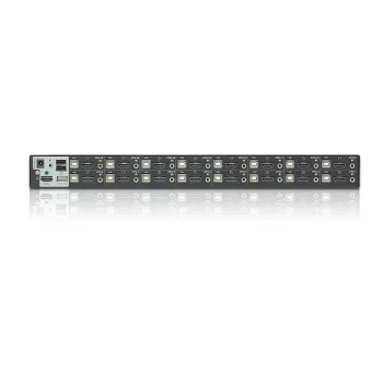 Comutador KVM ATEN 16 portas USB - HDMI com porta USB para periféricos, 1920 x 1200 píxeis, WUXGA, 8,66 W, preto