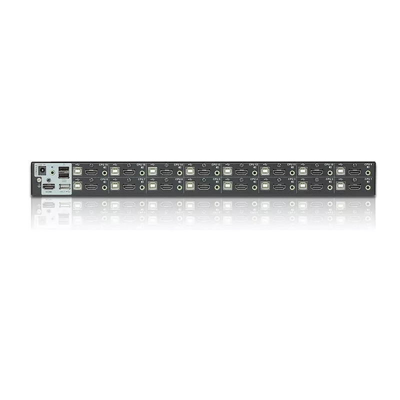 ATEN CS17916-AT-G comutador KVM USB HDMI de 16 portas com áudio, hub USB 2.0 de 2 portas, 1920x1200@60Hz, cascata até 256 computadores, preto