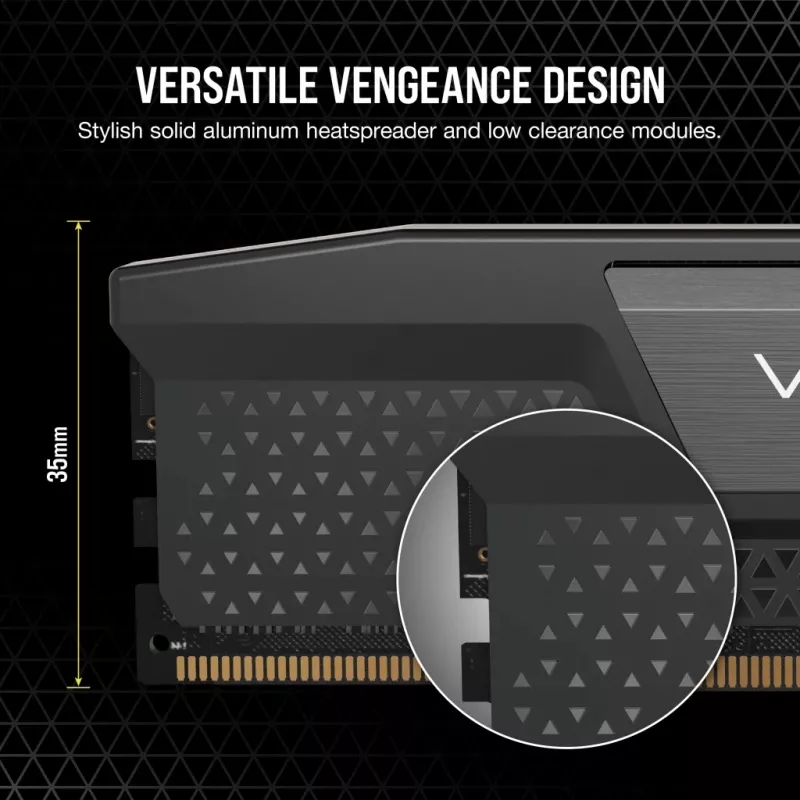 Memória CORSAIR 32GB (2x16GB) DDR5 DRAM 6000MT/s CL36 AMD Expo e Intel XMP kit Vengeance