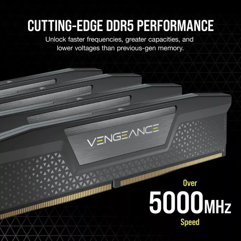 Memória CORSAIR 32GB (2x16GB) DDR5 DRAM 6000MT/s CL36 AMD Expo e Intel XMP kit Vengeance