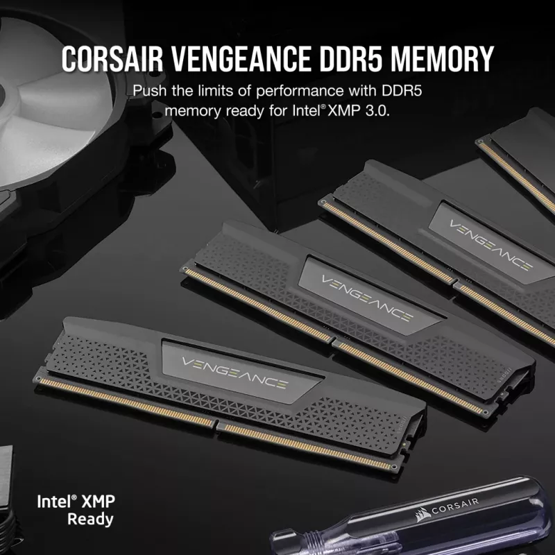 Memória CORSAIR 32GB (2x16GB) DDR5 DRAM 6000MT/s CL36 AMD Expo e Intel XMP kit Vengeance