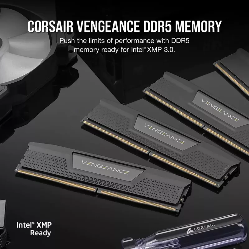 Memória CORSAIR 32GB (2x16GB) DDR5 DRAM 7200MT/s CL34 kit de memória Vengeance - preta