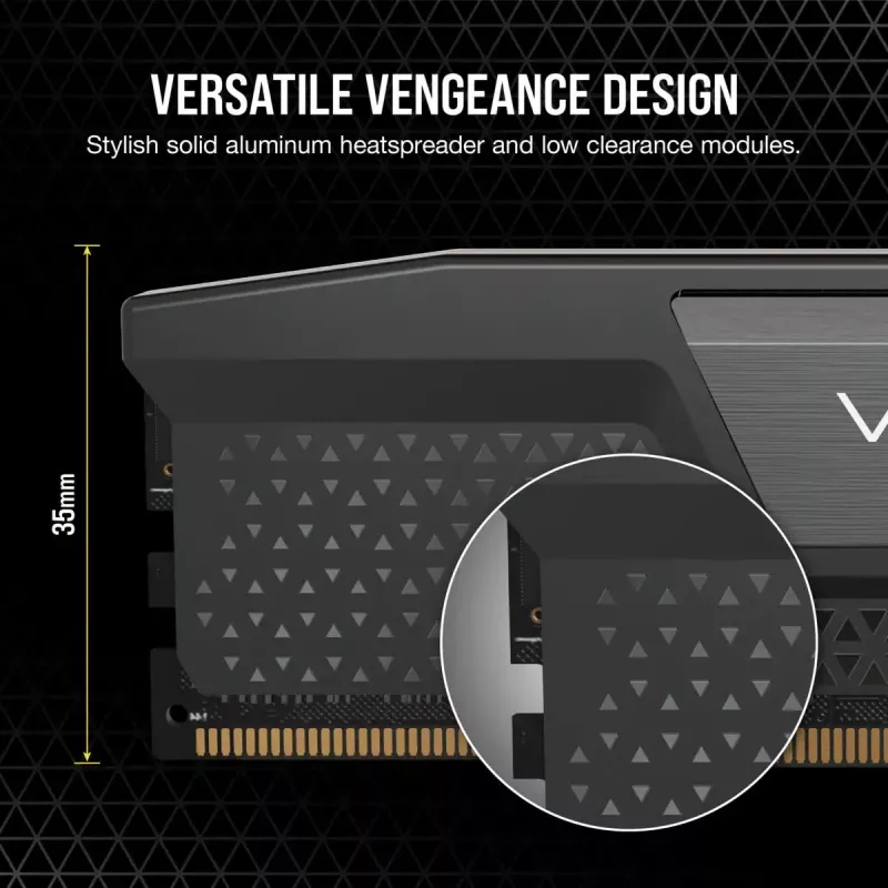 Memória CORSAIR 32GB (2x16GB) DDR5 DRAM 7200MT/s CL34 kit de memória Vengeance - preta