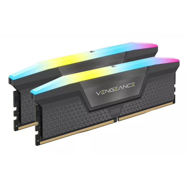 Memória CORSAIR 64GB (2x32GB) DDR5 DRAM 5200MT/s CL40 AMD EXPO & Intel XMP kit de memória Vengeance RGB