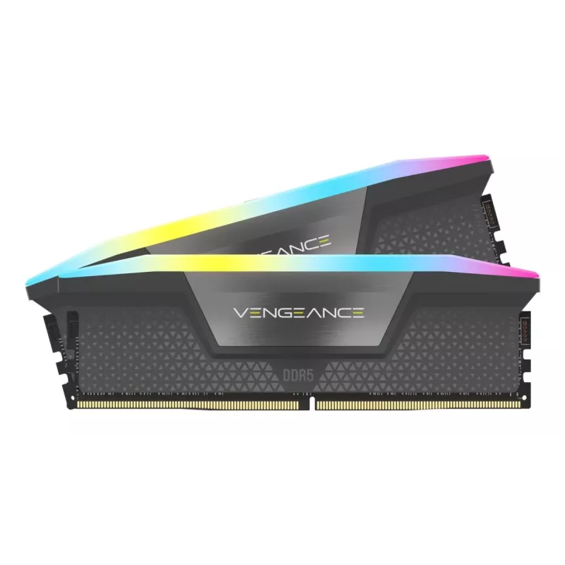 Memória CORSAIR 64GB (2x32GB) DDR5 DRAM 5200MT/s CL40 AMD EXPO & Intel XMP kit de memória Vengeance RGB