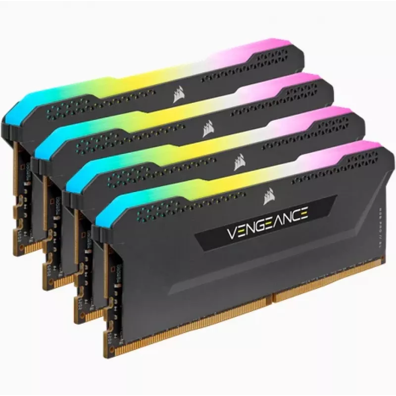 Memória CORSAIR 64GB DDR4 (4 x 16GB) DRAM 3200MHz C16 kit de memória Vengeance RGB Pro SL preto