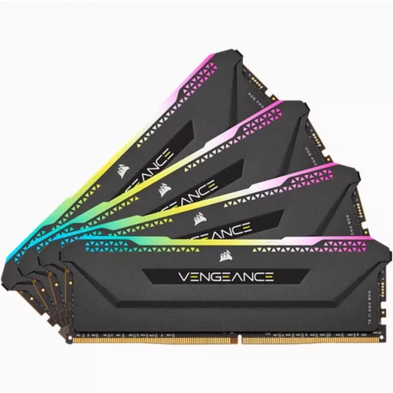 Memória CORSAIR 64GB DDR4 (4 x 16GB) DRAM 3200MHz C16 kit de memória Vengeance RGB Pro SL preto
