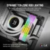 Memória CORSAIR 64 GB DDR5 (2x32 GB) DRAM 5200 MT/s CL40 kit de memória Vengeance RGB branco
