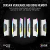 Memória CORSAIR 64 GB DDR5 (2x32 GB) DRAM 5200 MT/s CL40 kit de memória Vengeance RGB branco