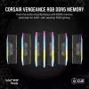 DIMM 128 GB DDR5-5600 (4x 32 GB) Quad-Kit, memória preta, CMH128GX5M4B5600C40, Vengeance RGB, INTEL XMP