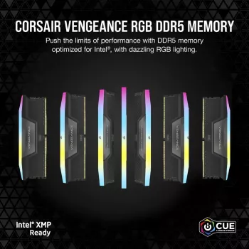 Memória CORSAIR 32GB DDR5 (2x16GB) DRAM 6400MT/s CL32 kit de memória Vengeance RGB - preto