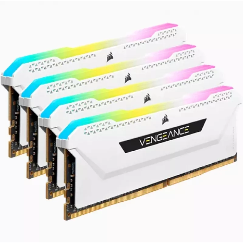 Memória CORSAIR 64GB DDR4 (4 x 16GB) DRAM 3200MHz C16 Kit de memória Vengeance RGB Pro Sl White