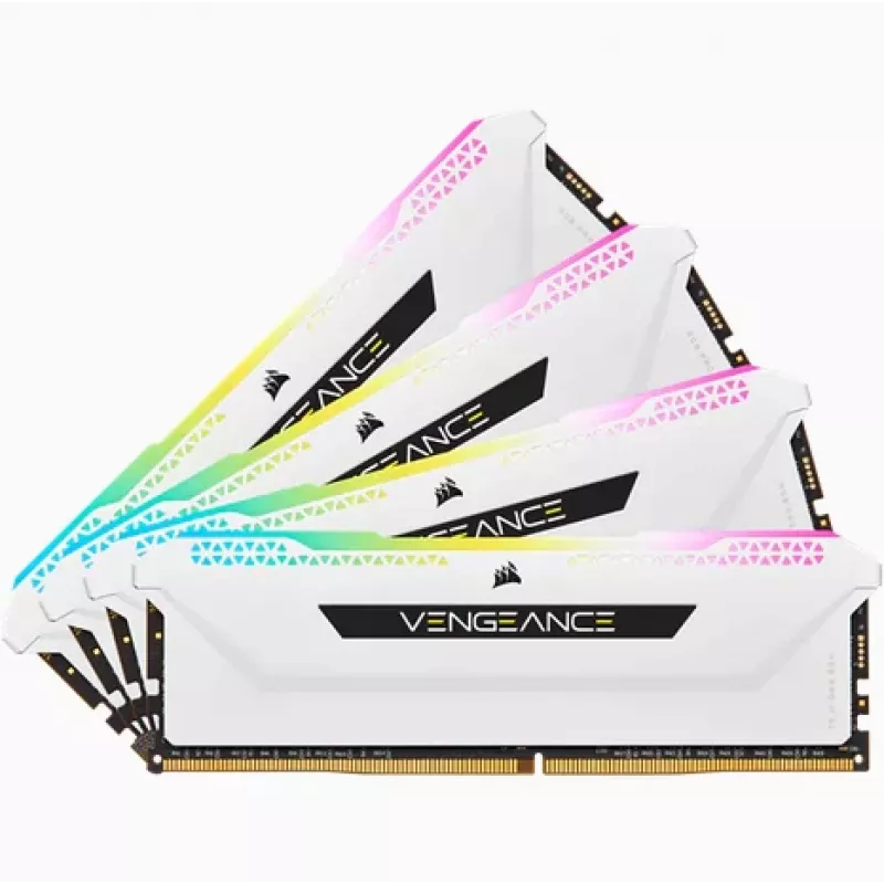 Memória CORSAIR 64GB DDR4 (4 x 16GB) DRAM 3200MHz C16 Kit de memória Vengeance RGB Pro Sl White