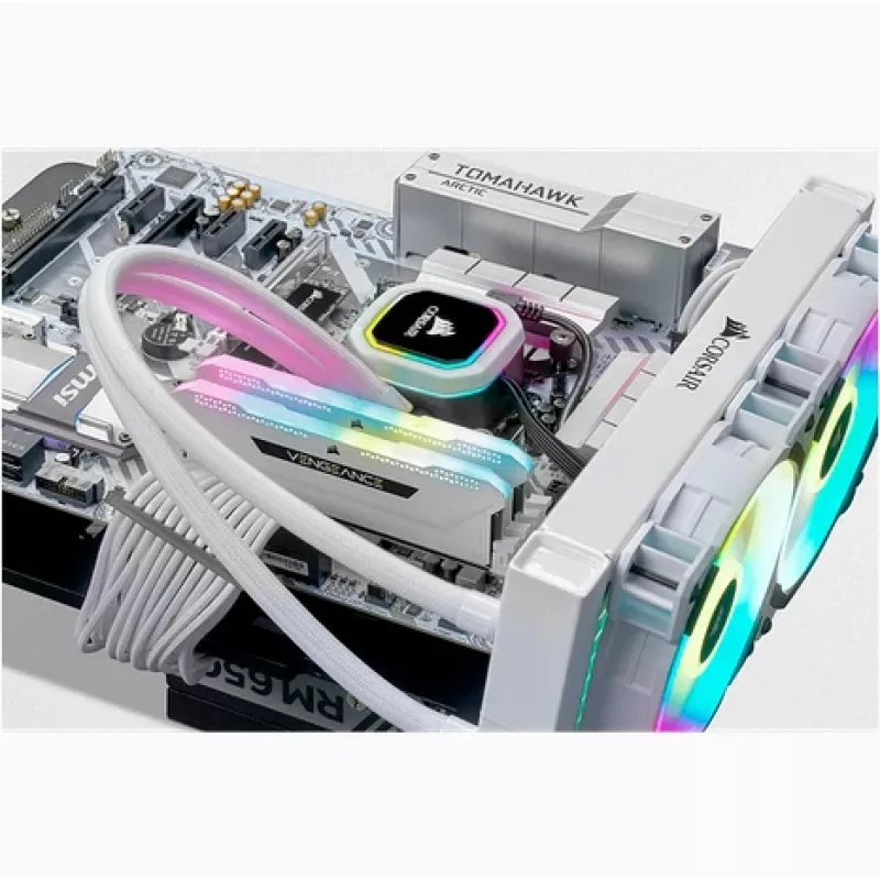 Memória CORSAIR 64GB DDR4 (4 x 16GB) DRAM 3200MHz C16 Kit de memória Vengeance RGB Pro Sl White