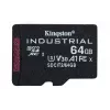 Cartão microSDXC Kingston Technology 64 GB Industrial C10 A1 pSLC + adaptador SD