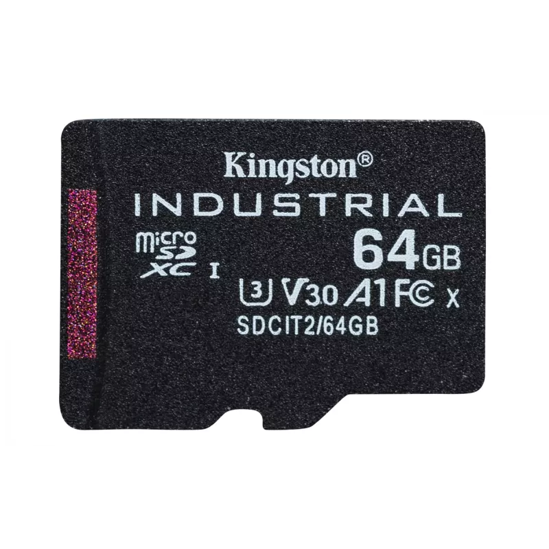 Cartão microSDXC Kingston Technology 64 GB Industrial C10 A1 pSLC + adaptador SD