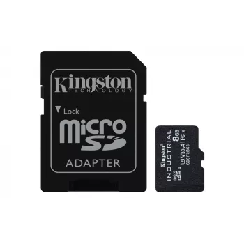 Cartão microSDHC Kingston Technology 8GB Industrial C10 A1 pSLC + adaptador SD