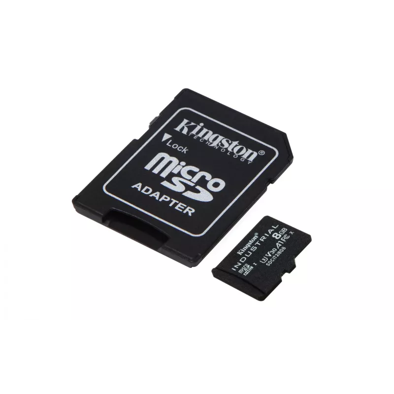 Cartão microSDHC Kingston Technology 8GB Industrial C10 A1 pSLC + adaptador SD