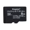 Cartão microSDHC Kingston Technology 8GB Industrial C10 A1 pSLC + adaptador SD