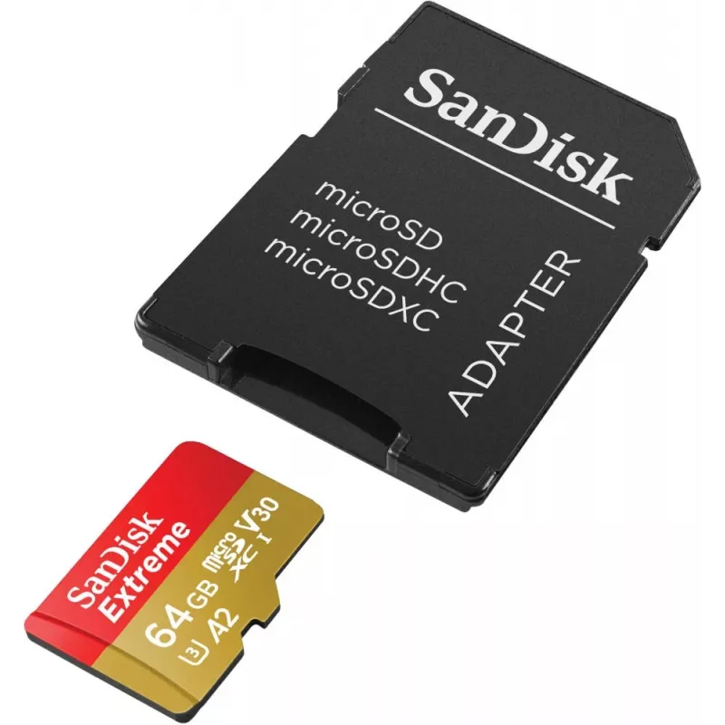 WESTERN DIGITAL Extreme microSDXC 64GB adaptador SD action-cams e drones 170MB/s 80MB/s A2 C10 V30 UHS-I U3