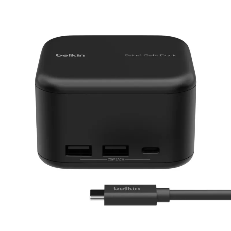 BELKIN USB-C 6-in-1 Core GaN Dock preto