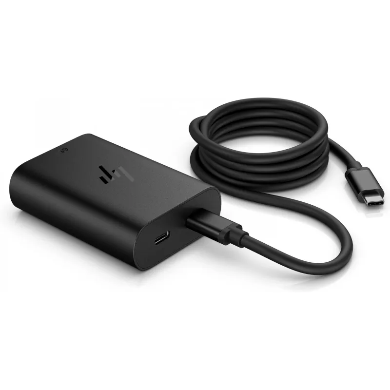 HP 600Q7AA carregador GaN USB-C de 65 W para portátil, 2 × USB-C, 20 V, preto