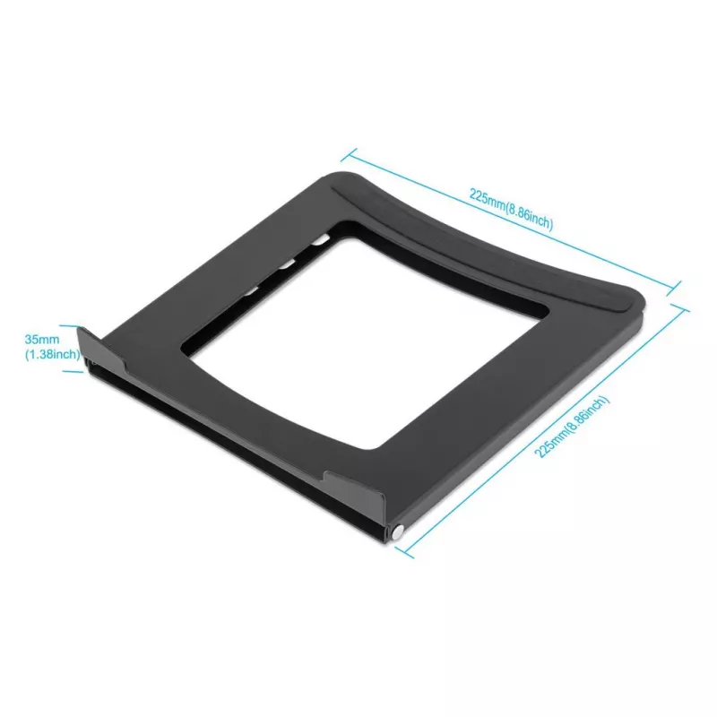 Suporte para portátil e tablet Manhattan, ajustável (5 posições), adequado para todos os tablets e portáteis até 15,6 polegadas, portátil e leve, aço, preto, garantia vitalícia