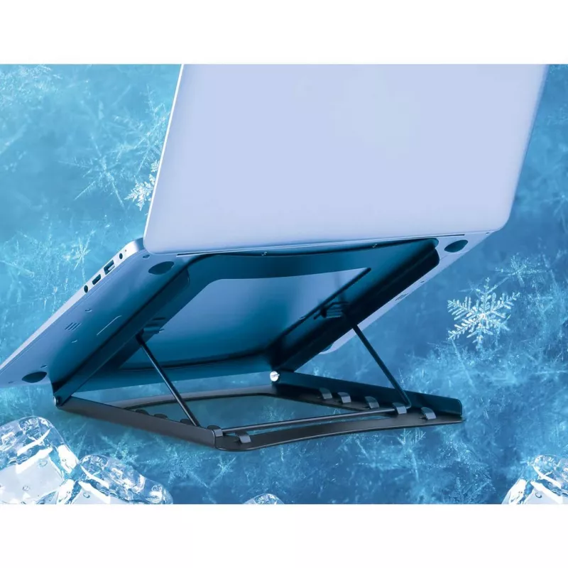Suporte para portátil e tablet Manhattan, ajustável (5 posições), adequado para todos os tablets e portáteis até 15,6 polegadas, portátil e leve, aço, preto, garantia vitalícia