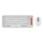 Conjunto de teclado e rato Logitech POP Icon universal Bluetooth QWERTY US International laranja branco
