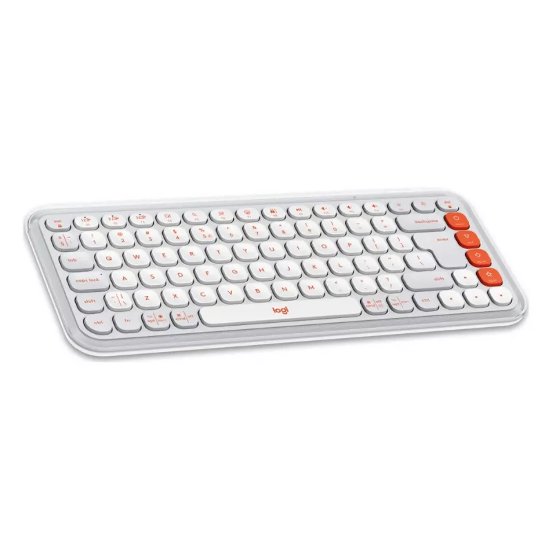 Conjunto de teclado e rato Logitech POP Icon universal Bluetooth QWERTY US International laranja branco