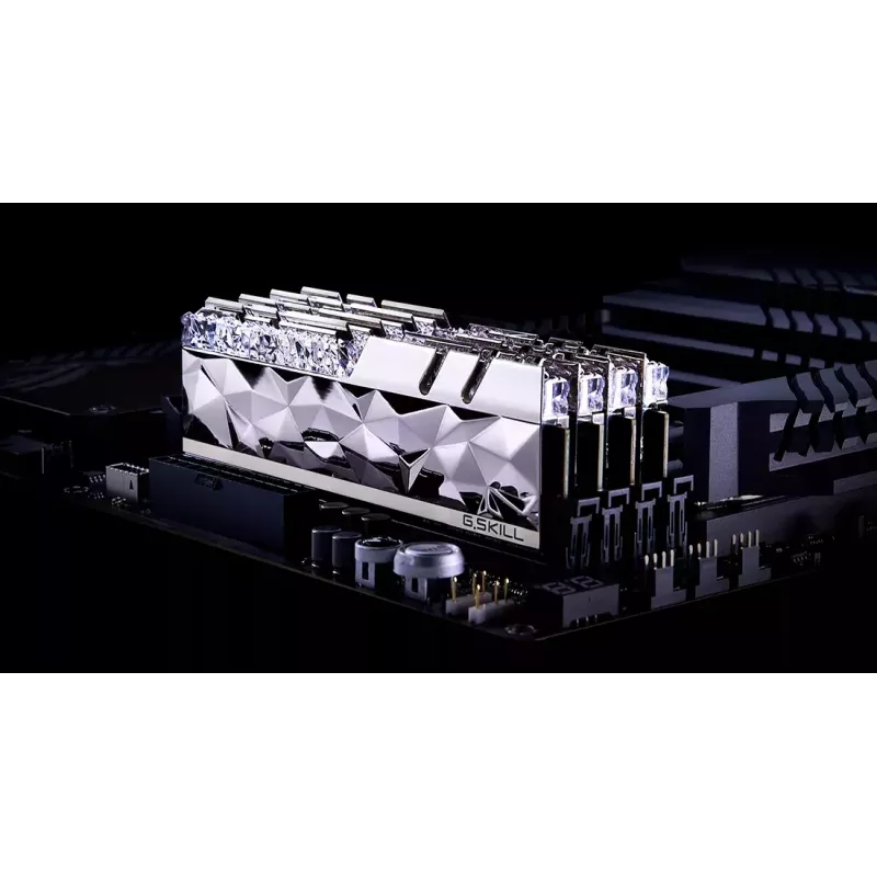 DIMM 64 GB DDR4-3600 (4x 16 GB) Quad-Kit, memória RAM prateada, F4-3600C16Q-64GTESC, Trident Z Royal Elite, INTEL XMP