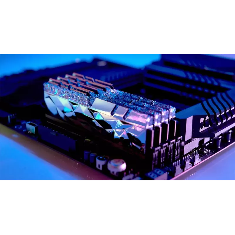 DIMM 64 GB DDR4-3600 (4x 16 GB) Quad-Kit, memória RAM prateada, F4-3600C16Q-64GTESC, Trident Z Royal Elite, INTEL XMP