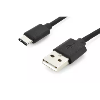 Cabo de ligação USB Type-C DIGITUS ASSMANN, Type-C para A macho/macho, 1m 3A, 480MB, Versão 2.0, preto
