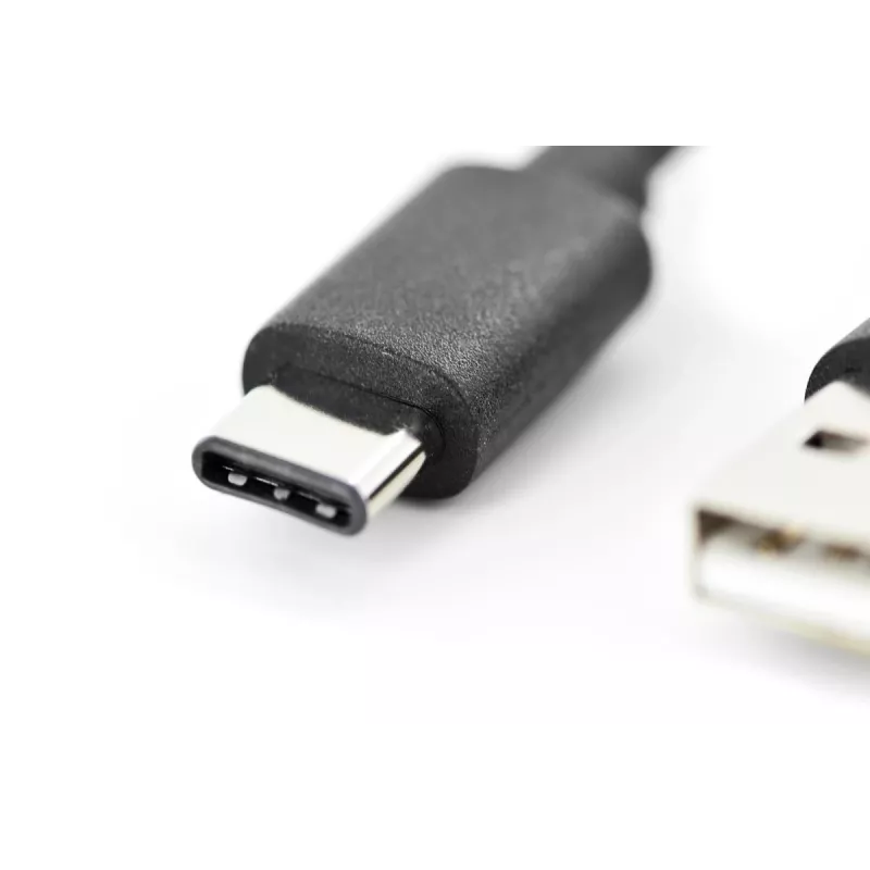 Cabo de ligação USB Type-C DIGITUS ASSMANN, Type-C para A macho/macho, 1m 3A, 480MB, Versão 2.0, preto