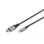 Cabo DIGITUS mini DP para DP 8K 60 Hz. DP 1.4 caixa em alumínio preto 2 m