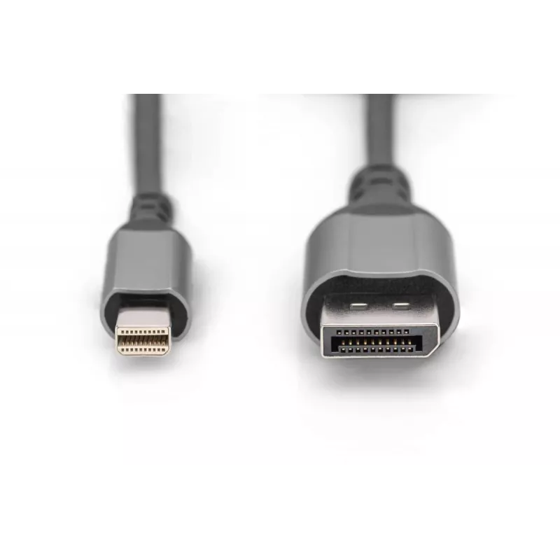 Cabo DIGITUS mini DP para DP 8K 60 Hz. DP 1.4 caixa em alumínio preto 2 m
