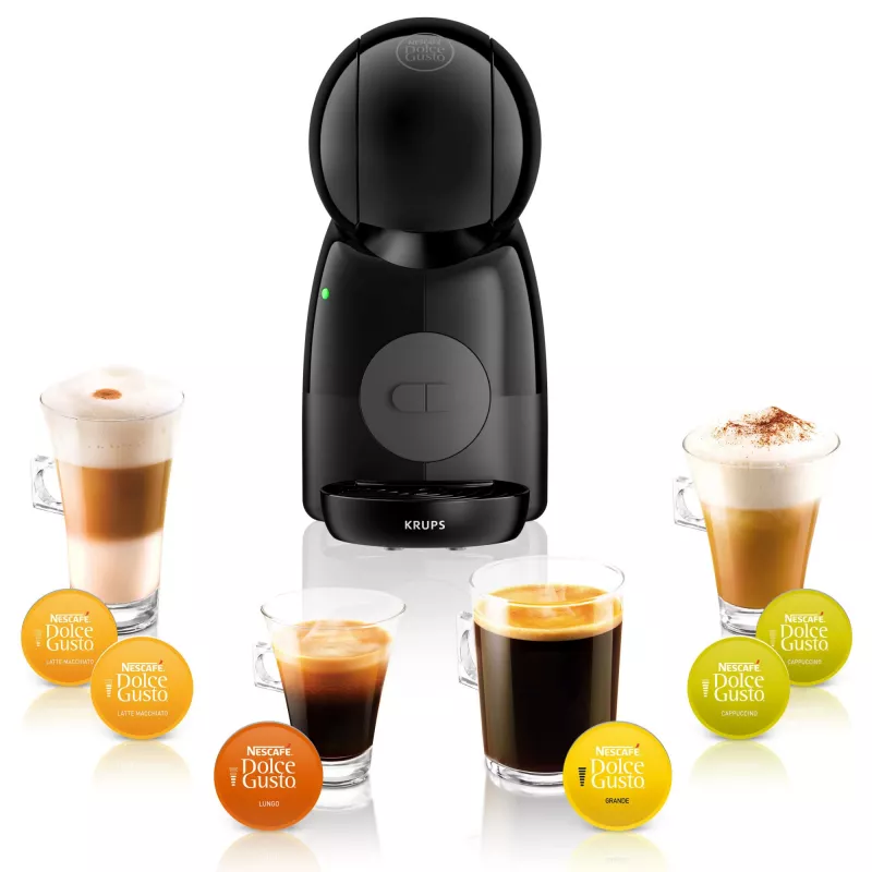 Máquina de café expresso KRUPS Piccolo XS KP1A3B, depósito de água de 0,8 l, cápsulas Dolce Gusto, 1600 W, bancada, preto