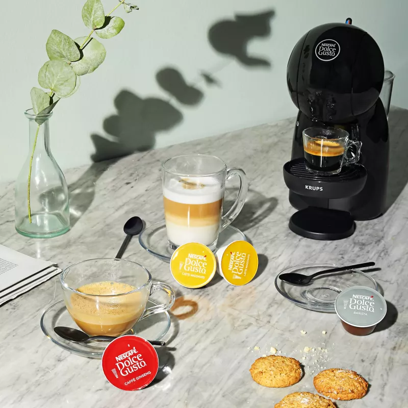 Máquina de café expresso KRUPS Piccolo XS KP1A3B, depósito de água de 0,8 l, cápsulas Dolce Gusto, 1600 W, bancada, preto