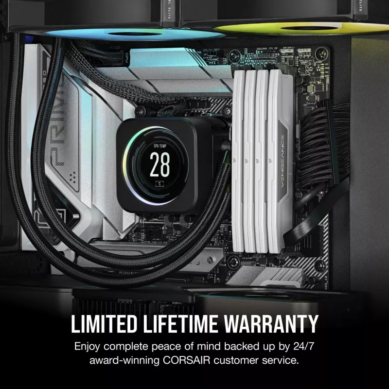 Memória CORSAIR 32GB (2x16GB) DDR5 DRAM 6000MT/s CL36 AMD Expo & Intel XMP Kit de Memória Vengeance Branco