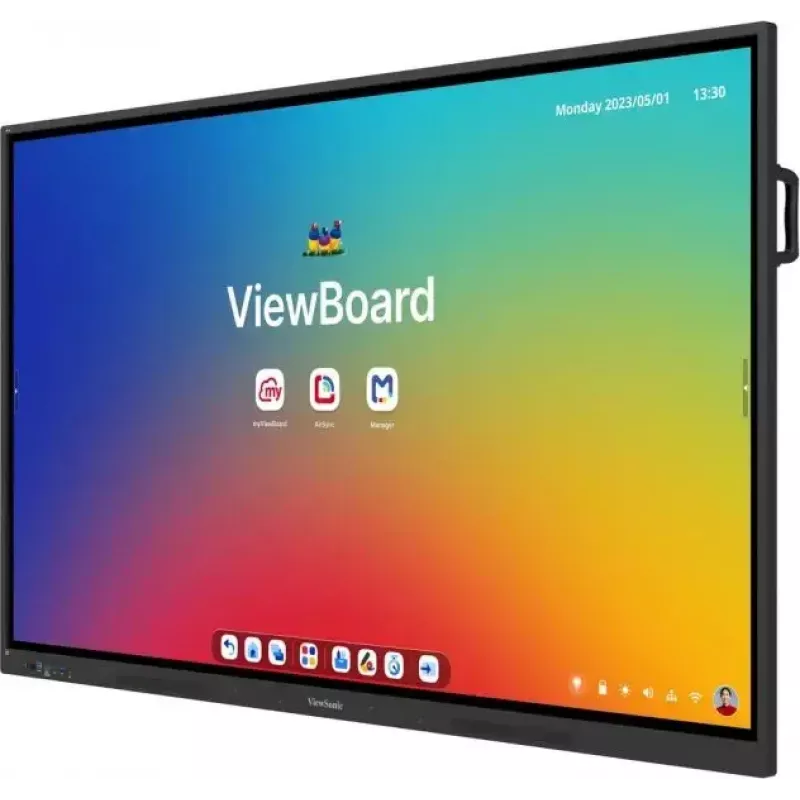 ViewSonic ViewBoard IFP7534 ecrã interativo, 75 polegadas (190,5 cm), multitoque, Android 14 EDLA, 8 GB RAM, 450 cd/m², altifalantes de 40 W, preto