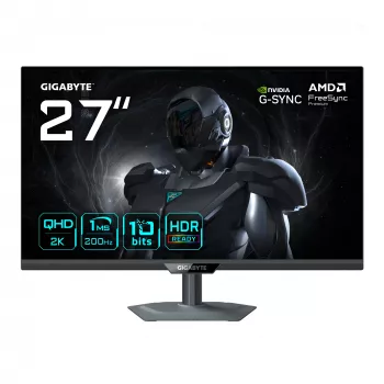 Monitor Gaming GIGABYTE G27Q2 27” 2K QHD – 2560 x 1440, 200 Hz, 1 ms, 350 cd/m², Compatível com G-Sync, FreeSync Premium, HDR10, HDMI 2.0, DisplayPort 1.4